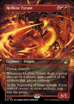 MTG Hellkite Tyrant - Anime Borderless, NM-Mint, English Ravnica Remastered - Image 1