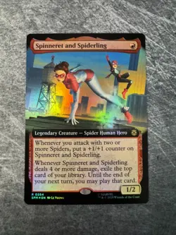 Spinneret and Spiderling (Extended Art) Marvel's Spider-Man Foil NM - MTG - Image 1