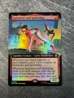 Spinneret and Spiderling (Extended Art) Marvel's Spider-Man Foil NM - MTG - Image 1