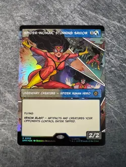Spider-Woman, Stunning Savior (Borderless) Marvel's Spider-Man Foil NM - MTG - Image 1