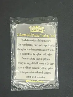 1999 BURGER KING POKEMON 23K GOLD PIKACHU CERTIFICATE OF AUTHENTICITY SEALED - Image 2