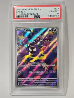 2024 POKEMON TEF EN-TEMPORAL FORCES ILLUSTRATION RARE #177 GASTLY PSA 10 - Image 1