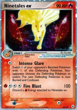 Moderately Played Ninetales EX - 96/101 - Holo Rare ex Pokemon Hidden Legends - Image 1