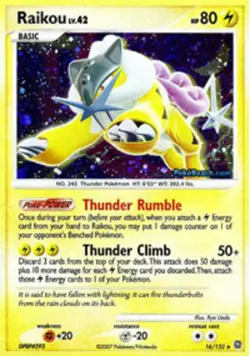 Damaged Raikou - 16/132 - Holo Rare Pokemon Secret Wonders - Image 1