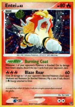 Damaged Entei - 4/132 - Holo Rare Pokemon Secret Wonders - Image 1