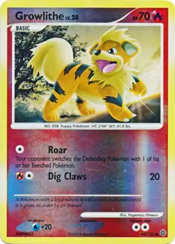 Heavily Played Growlithe - 89/132 - Common - Reverse Holo Pokemon Secret Wonders - Image 1