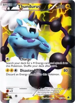 Damaged Thundurus - 97/98 - Full Art Ultra Rare Pokemon Emerging Powers - Image 1