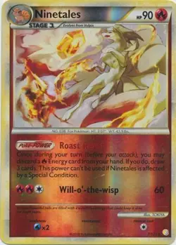 Damaged Ninetales - 7/123 - Holo Rare - Reverse Holo Pokemon HeartGold & SoulSil - Image 1