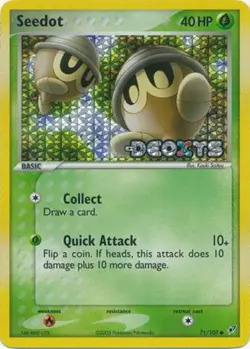Damaged Seedot - 71/107 - Common - Reverse Holo Pokemon Deoxys - Image 1