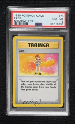 Lass Shadowless Pokemon Base Set PSA 8 1999 - Image 1