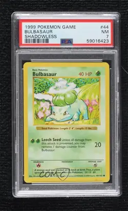 Bulbasaur Shadowless Pokemon Base Set PSA 7 1999 - Image 1