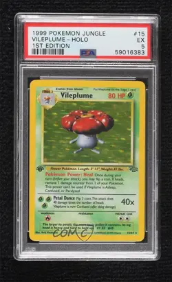 Vileplume Holo 1st Ed. Pokemon Jungle PSA 5 1999 - Image 1