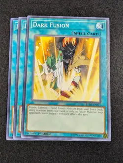 Yugioh - 3x Dark Fusion LED5-EN021 1st Common NM - Image 1