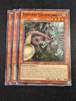 Yugioh - 3x Danger! Chupacabra! SDCK-EN023 1st Common NM - Image 1