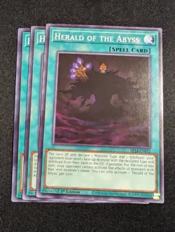 Yugioh - 3x Herald of the Abyss SR14-EN032 1st Edition Common NM - Image 1