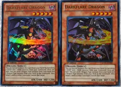 Yugioh 2x Darkflare Dragon SDDC-EN002 Ultra Rare 1st Edition Near Mint Pair - Image 1