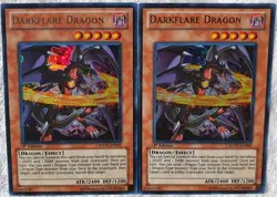 Yugioh 2x Darkflare Dragon SDDC-EN002 Ultra Rare 1st Edition Near Mint Pair - Image 4