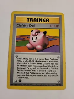 Clefairy Doll Base Set 70/102 First Edition Card HP - Image 1