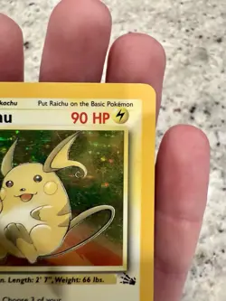 Raichu 14/62 Holo Fossil Pokemon Card TCG WOTC MP - Image 3