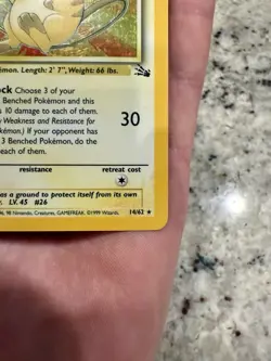 Raichu 14/62 Holo Fossil Pokemon Card TCG WOTC MP - Image 4