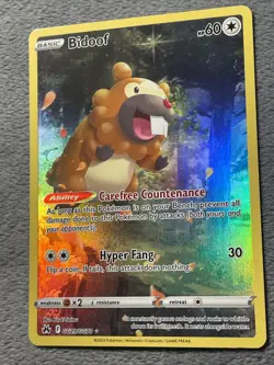 Bidoof GG29/GG70 Crown Zenith 2023 Rare Full Art Holo Pokemon Card NM+ - Image 2