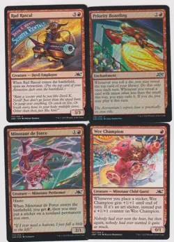 ALL RED UNFINITY FUN DECK 40X CARDS MTG MAGIC N-MINT N- PLAYED FOILS T-12 - Image 1