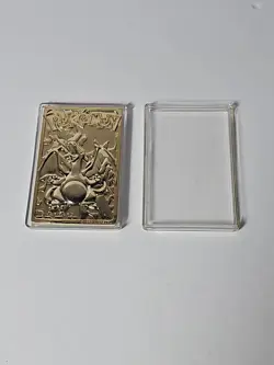 Vintage Pokemon 1999 CHARIZARD Burger King Promo 23k Gold Plated Trading Card - Image 1