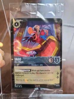 Disney Lorcana D23 Gold Member Exclusive Iago Out of Reach Promo Card Sealed - Image 1