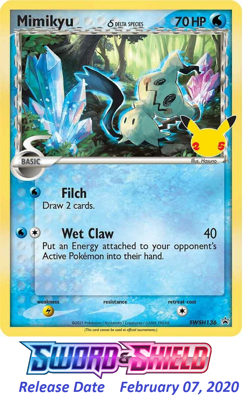 Mimikyu (Delta Species) SWSH136 Sword & Shield Promo Card NM see photos B - Image 1