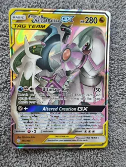 Pokemon TCG Arceus & Dialga & Palkia GX 156/236 Cosmic Eclipse Ultra Rare Card - Image 1