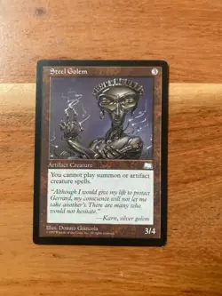 x1 MTG Steel Golem LP -Weatherlight-Lightly Played Magic the Gathering - Image 1