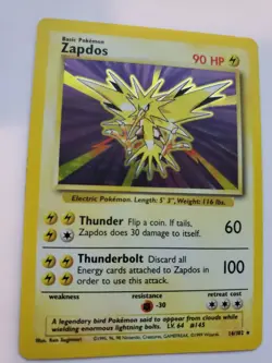 Zapdos Base Set Holo Pokemon Card WOTC NM - Image 1