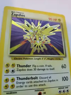 Zapdos Base Set Holo Pokemon Card WOTC NM - Image 3