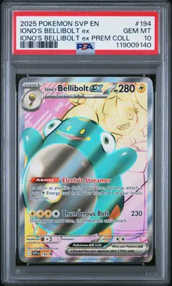 2025 POKEMON SVP EN-SV BLACK STAR PROMO #194 IONO'S BELLIBOLT EX PSA 10 - Image 1