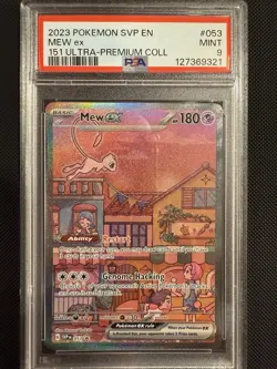 PSA 9 MINT Mew Ex 151 UPC Full Art Holo Pokemon Promo SVP 053 - Image 1
