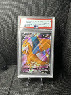 2020 Pokemon Champions Path ETB Promo Charizard V SWSH050 PSA Gem Mint 10 - Image 1