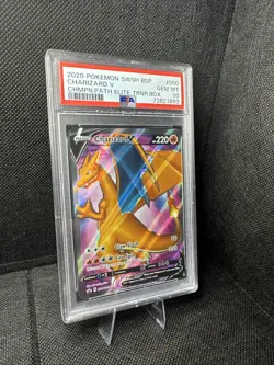 2020 Pokemon Champions Path ETB Promo Charizard V SWSH050 PSA Gem Mint 10 - Image 3