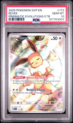 2025 POKEMON SVP EN-SV BLACK STAR PROMO #173 EEVEE PSA 10 - Image 1