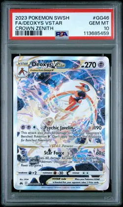 2023 POKEMON SWORD & SHIELD CROWN ZENITH #GG46 FULL ART/DEOXYS VSTAR PSA 10 - Image 1