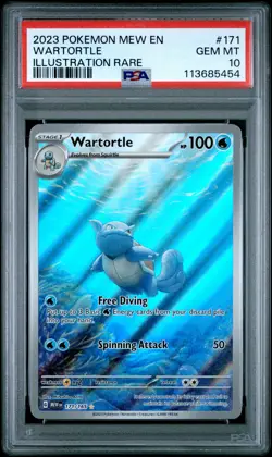 2023 POKEMON MEW EN-151 ILLUSTRATION RARE #171 WARTORTLE PSA 10 - Image 1