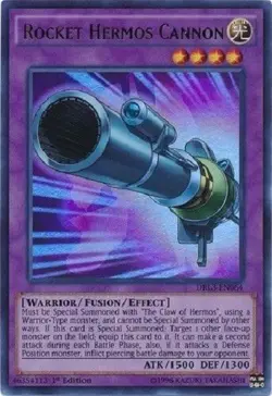 Yugioh - Rocket Hermos Cannon - 1st Edition - Ultra Rare NM - Free Holo Card - Image 1