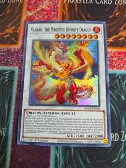 Yu-Gi-Oh! Vahram, the Magistus Divinity Dragon GEIM-EN006 Super Rare 1st Ed NM - Image 1