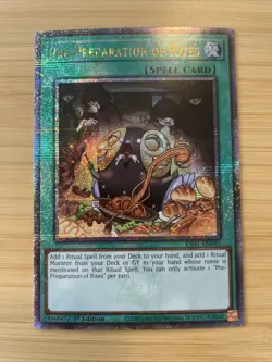 Yugioh! Pre-Preparation of Rites (Quarter Century Secret Rare) RA01-EN055 NM - Image 1