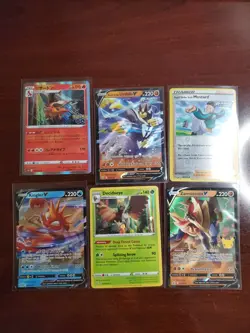 Pokemon 6 Card Lot Holos EX, V And Rare Cards , Great Value Set Building Lot24 - Image 1