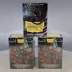 LOT of (3) Boxes of DRAGON SHIELD BLACK CLASSIC JAPANESE Card Sleeves Sealed - Image 1