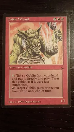 Magic the Gathering Goblin Wizard Card, EX/NM Condition, the Dark Series - Image 1