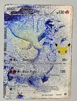 Pokemon TCG Reshiram 113/114 Holo Ultra Rare Card Celebrations Series Near Mint - Image 1