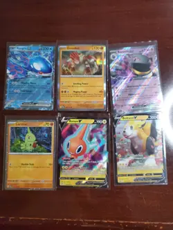 Pokemon 6 Card Lot Holos EX And V , Great Value Set Building Cards Lot1 - Image 1
