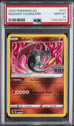 2022 POKEMON GO #011 RADIANT CHARIZARD PSA 10 - Image 1