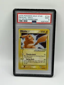 2006 Pokemon Gold Star Pikachu #104 PSA 9 Gem Mint Holon Phantoms - Image 3